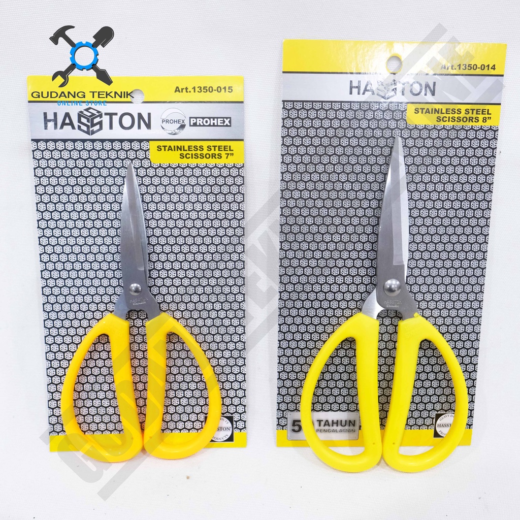 (KUNING) Gunting Kodok 7&quot; 1350-015 HASSTON PROHEX / Gunting Serbaguna Stainless 8&quot; 1350-014 - Gunting Multifungsi 7 8 Inch