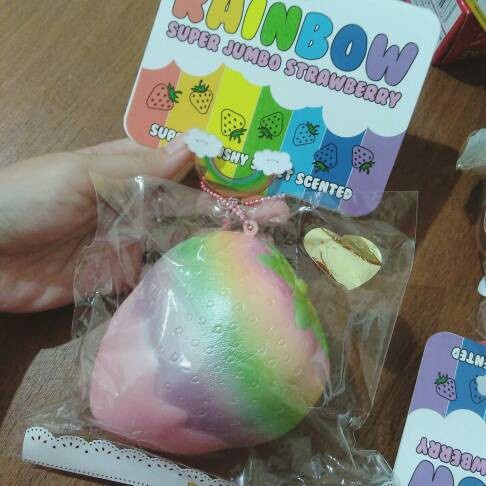 NEW squishy strawberry rainbow punimaru