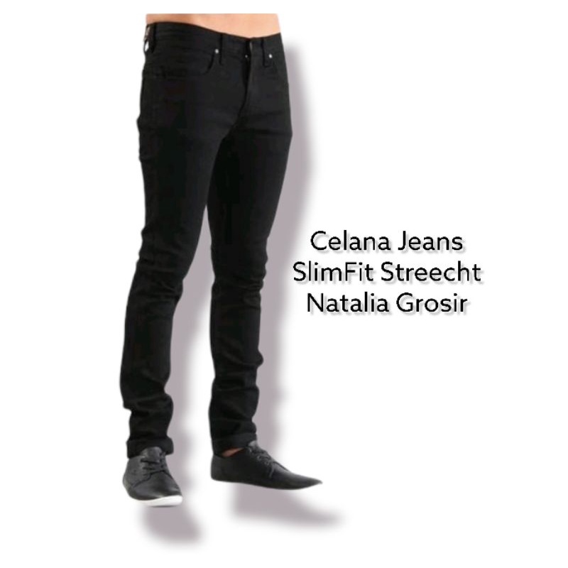 Celana Jeans Hitam Panjang Pria - COD Bayar di Tempat, Desain Skinny