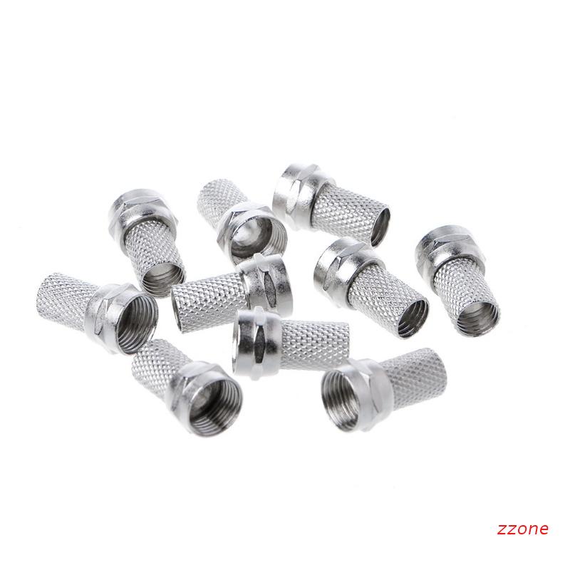 zzz 10 Pcs 75-5 F Connector Screw On Type For RG6 Satellite TV Antenna Coax Cable Twist-on