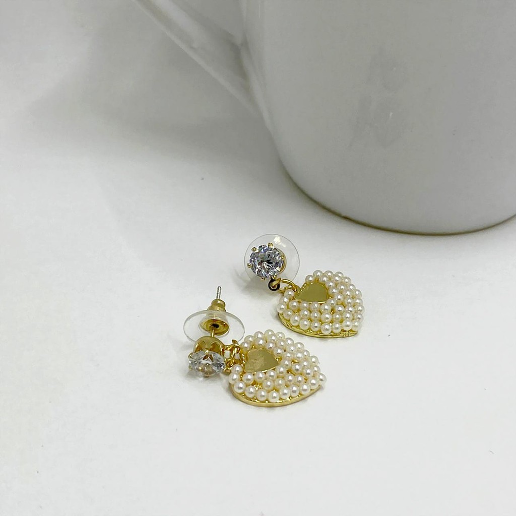 Anting Tusuk Korea / Model Korea Anting Stud Model Berlian Hati Mutiara Permata Gantung