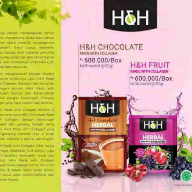 

H&H young chocolate and fruit with collagen minuman kesehatan dan awet muda