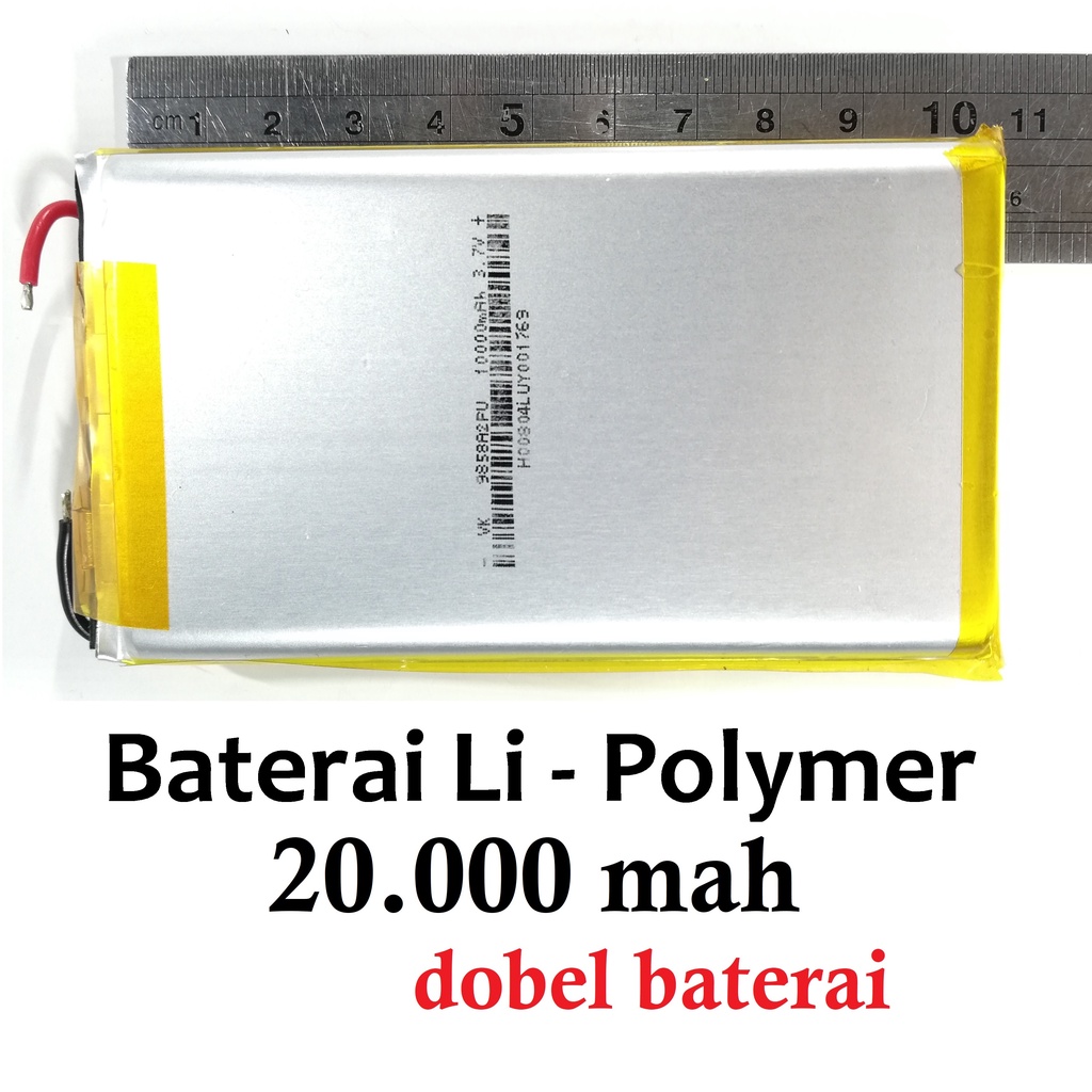 baterai polymer 20000 mah real kapasitas battery / batrai / lithium polymer Li po / modul power bank