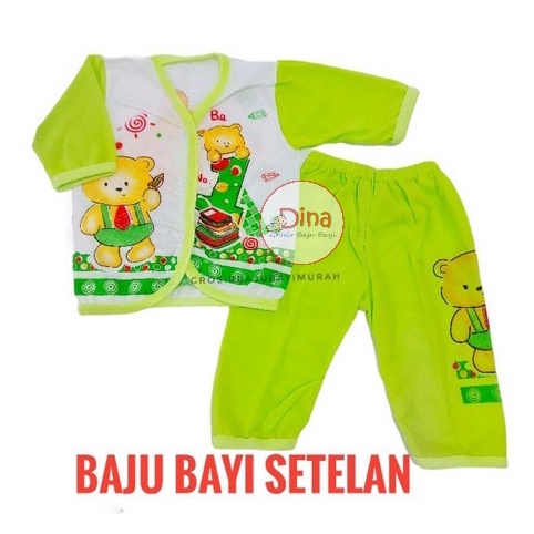 baju bayi SETELAN katun PANJANG WARNA perlengkapan bayi baru lahir