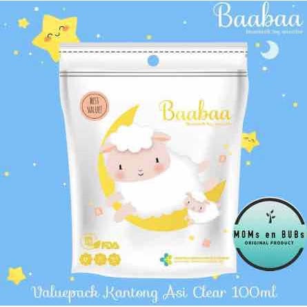 KANTONG ASI BAABAA 100ML Value Pack BREASTMILK STORAGE 100 ML / Baabaa Clear 100 ml