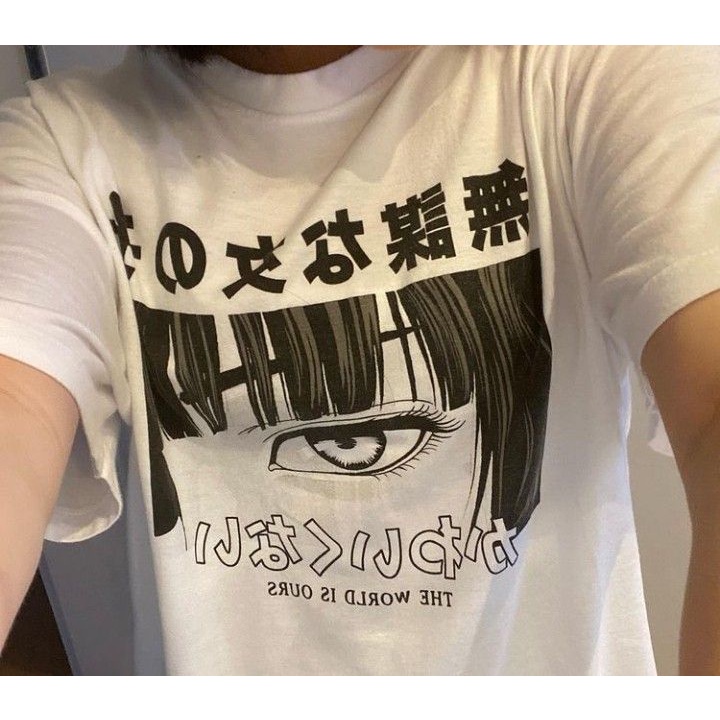 ANIME TSHIRT UNISEX THE WORLD IS OURS /// KAOS COTTON HALUS KEKINIAN TERBARU''