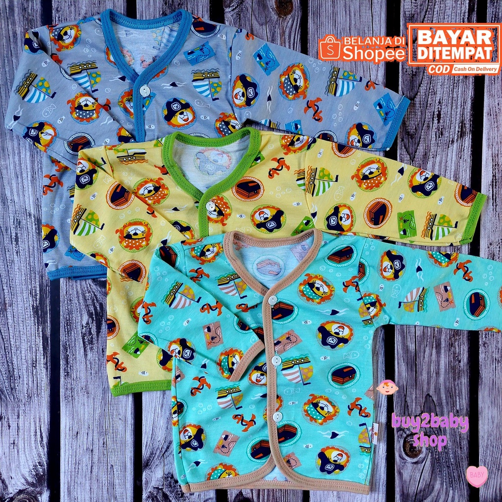 Piyama panjang bayi Cico Miko Happy Jungle Series 0-6 Bulan 3 PCS