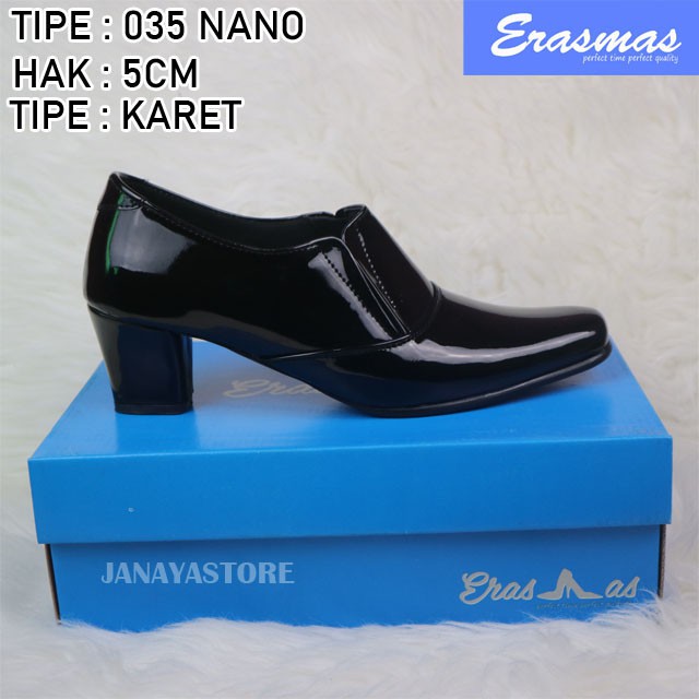 Sepatu Ankle Boot Karet 035 Erasmas Hak 5cm Polwan Kowad Satpol PP Security Satpam