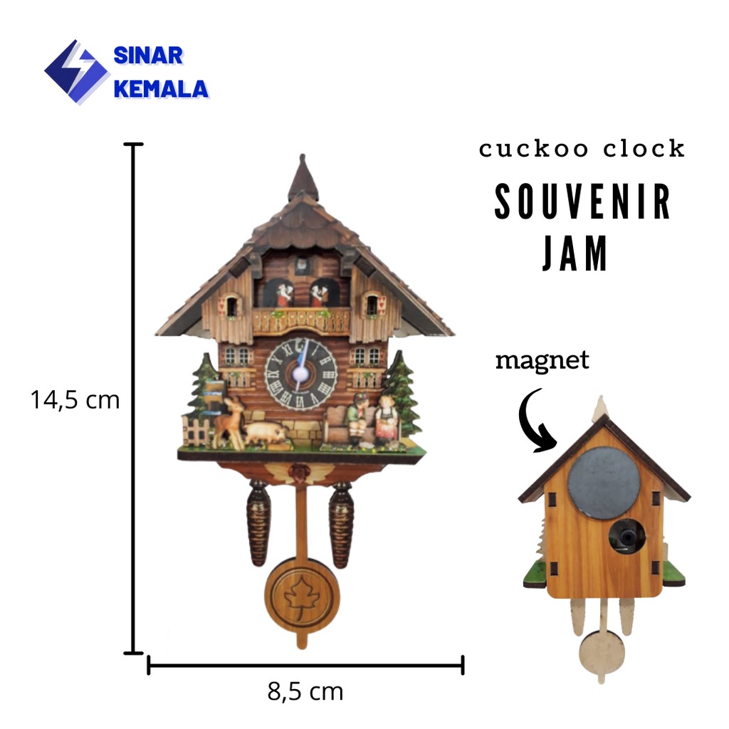 CUCKOO CLOCK SOUVENIR JAM MAGNET MURAH