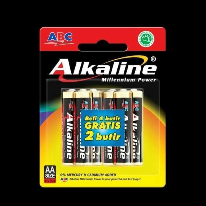 (COD) BATERAI ABC ALKALINE AA/A2 isi 6 pcs