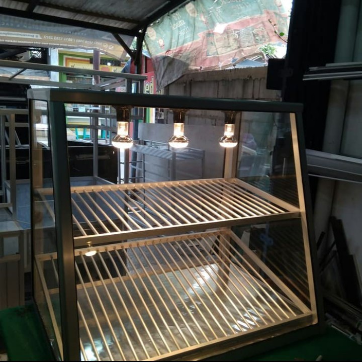 Jual Rak Fried Chicken 2 Rak Paket Booth Etalase Penghangat