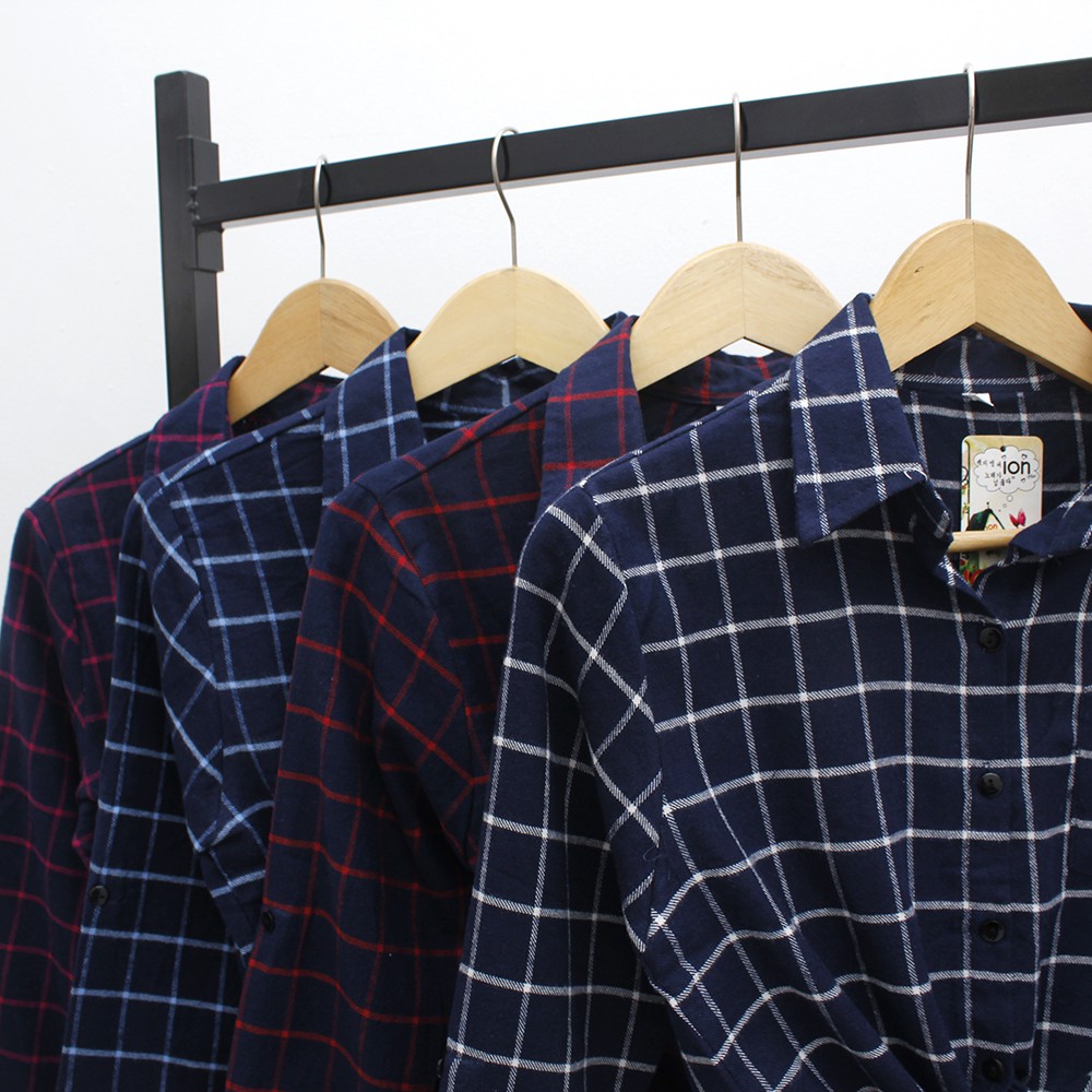 𝑱𝒂𝒌𝒂𝒓𝒕𝒂𝑭𝒂𝒔𝒉𝒊𝒐𝒏 kemeja flanel cewek ikat tali depan crop top keren tartan shirt atasan trendi