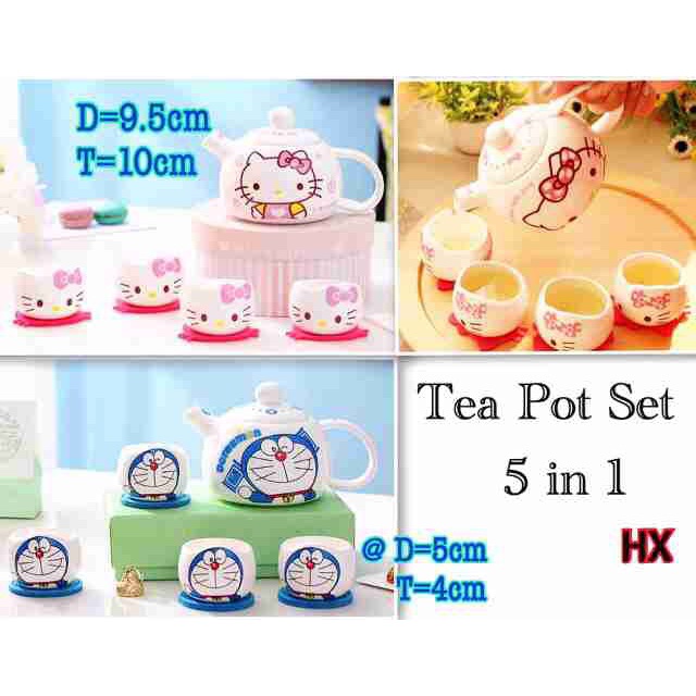 Tea pot set hello kitty