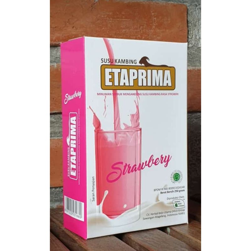 

Susu Kambing ETAPRIMA rasa strowberry (250 gram)