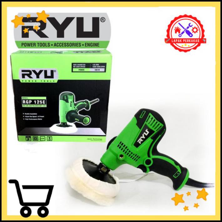 Mesin Poles Mobil Motor Gun Polisher 5" Rgp 125 E Ryu / Alat Poles Ryu