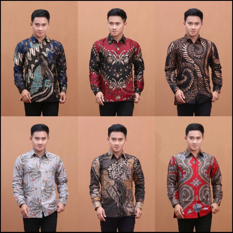 KEMEJA BATIK PRIA LENGAN PANJANG SIZE M L XL XXL TERLARIS