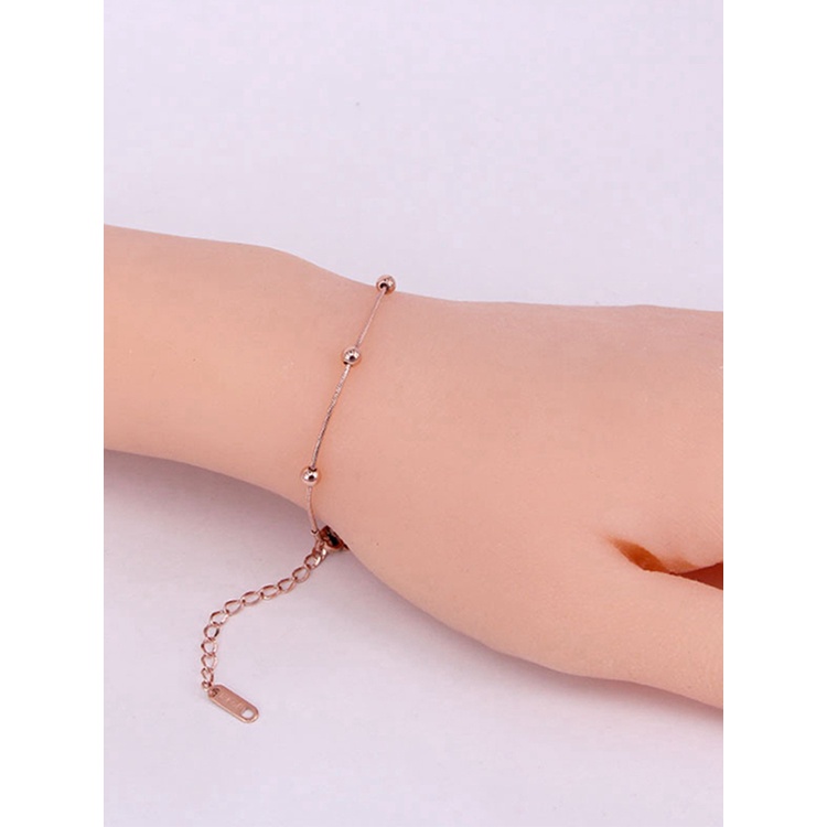 Gelang Emas 18K Bahan Titanium Steel Gaya Korea Untuk Wanita