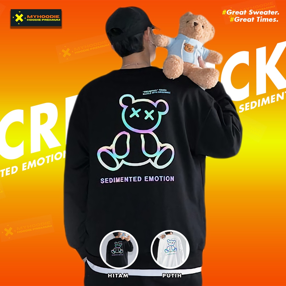 Crewneck Crewnek Cn Krewneck Sweater Switer Oversize Distro Polos Original Putih Murah Hitam Cream X