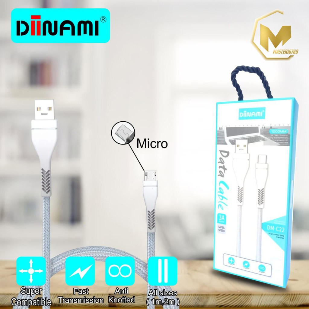 bm081 c22 diinami kabel data cable charger original ready micro 1phone tipe c 1 2 3 meter 3amper ma268