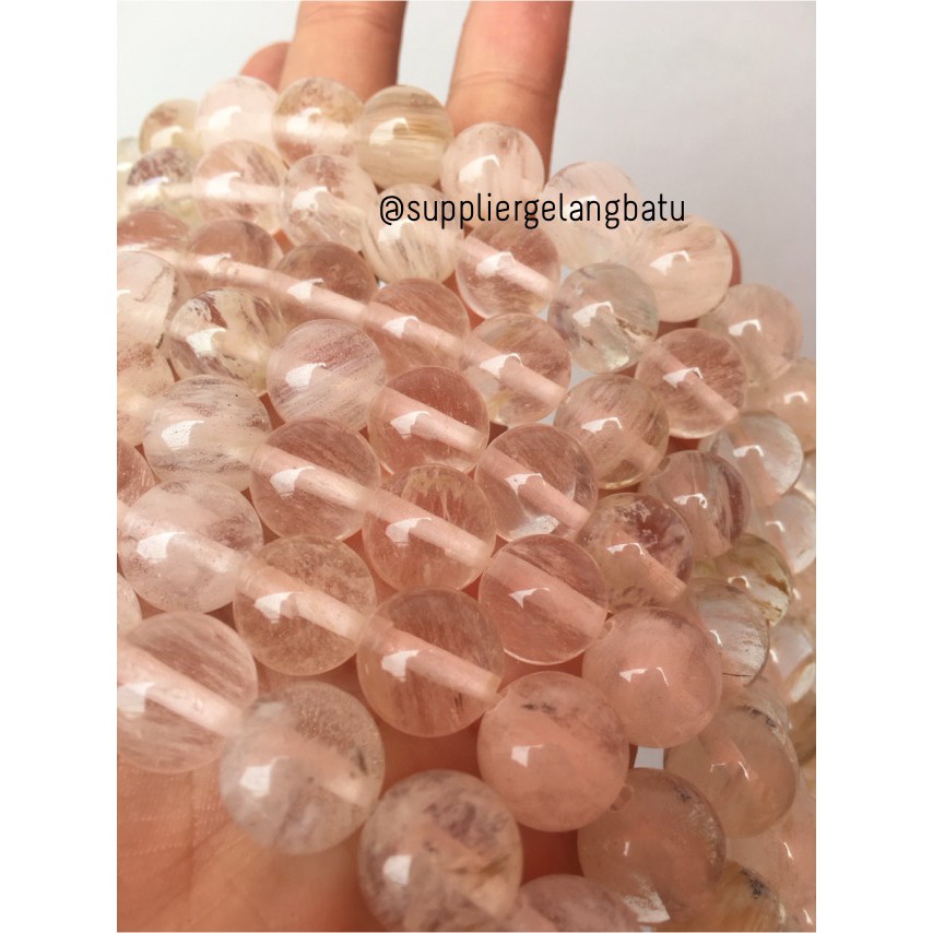 natural batu CITRINE PUTIH 12mm kristal yellow citrin media kesehatan aksesoris fashion pria wanita