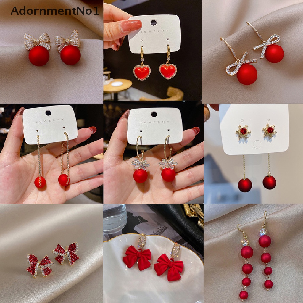 (AdornmentNo1) Anting Tusuk Bentuk Bunga Cherry Aksen Mutiara + Berlian Imitasi Untuk Wanita