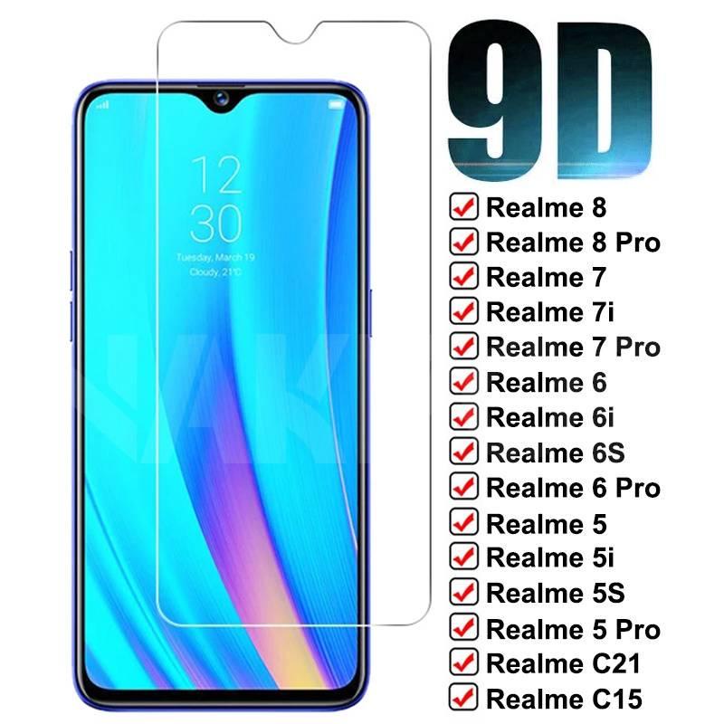 9D Protective Glass For OPPO Realme 8 7 Pro 7i C21 C15 C11 C3 Tempered Glass Realme 6 5 Pro 6i 6S 5i 5S Screen Protector Film