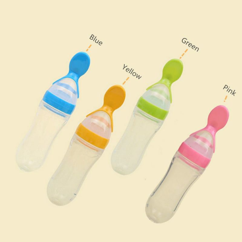 Sendok Makan Bayi Botol Dot Silikon/Baby Spoon Dispenser