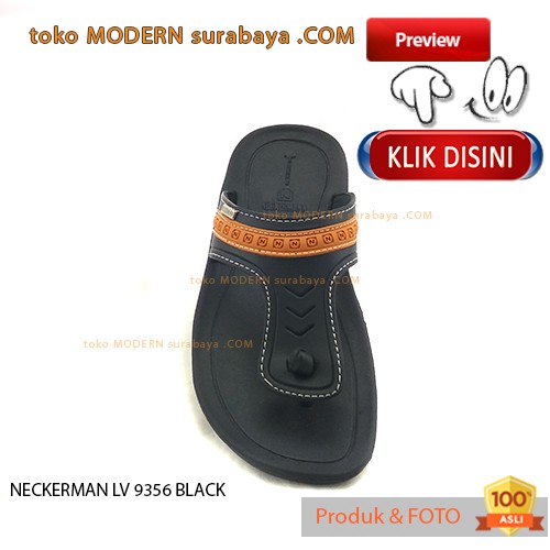 NECKERMAN LV 9356 BLACK sendal pria sopan casual flat flip flop