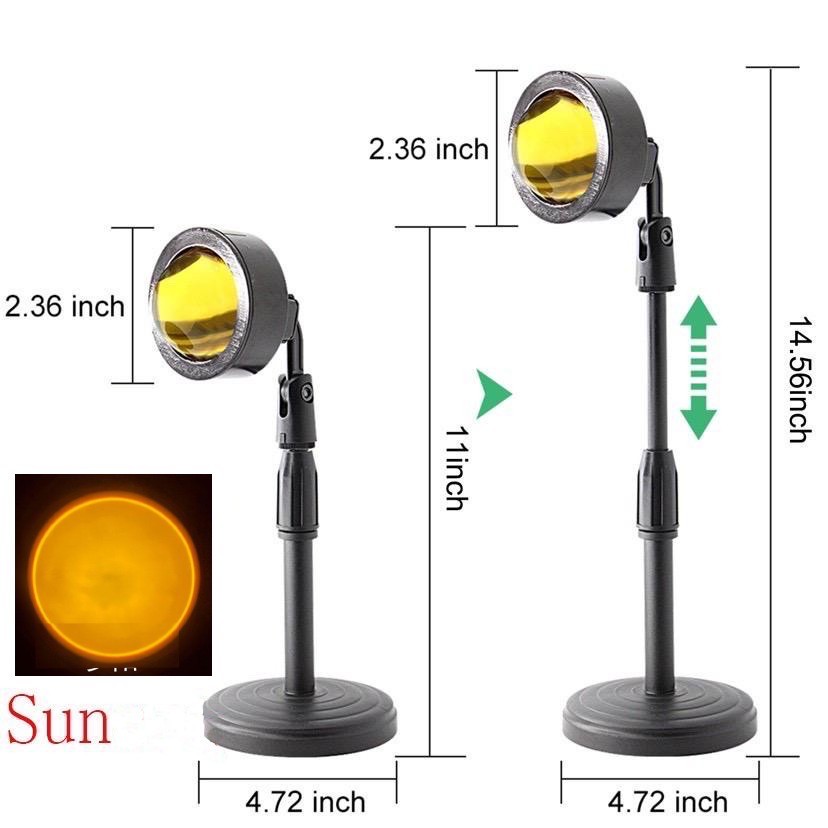 LAMPU SUNSET LAMPU FILL PROYEKTOR LAMPU TIDUR LED MOTIF MATAHARI TERBENAM WARNA PELANGI SUNSET RED