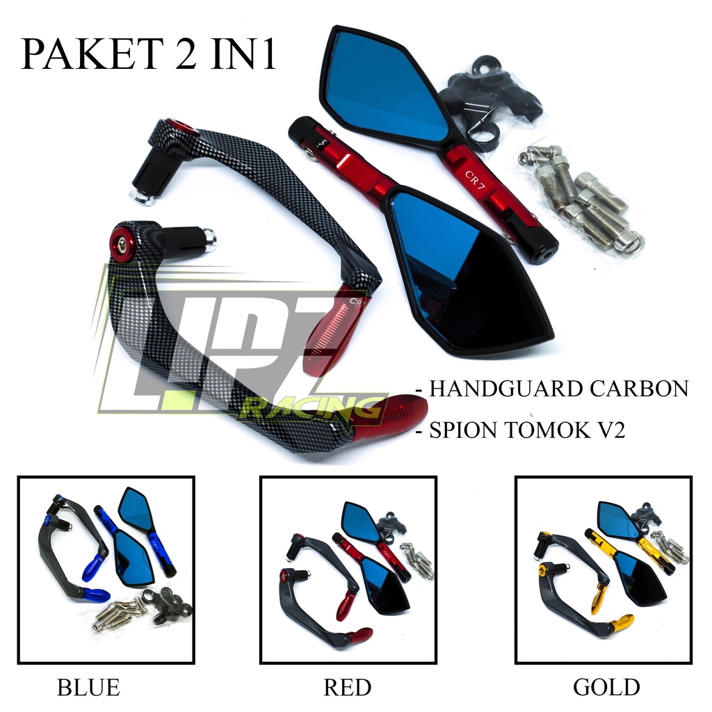 2IN1 HANDGUARD CARBON + SPION TOMOK V2 FULL CNC CBR/TIGER/FU/NMAX/VARIO150/VIXION/NINJA