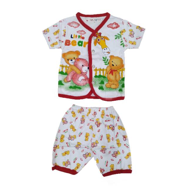 SETELAN BAJU ANAK PEREMPUAN 1-2 TAHUN LITTLE BEAR LENGAN PENDEK CELANA PENDEK