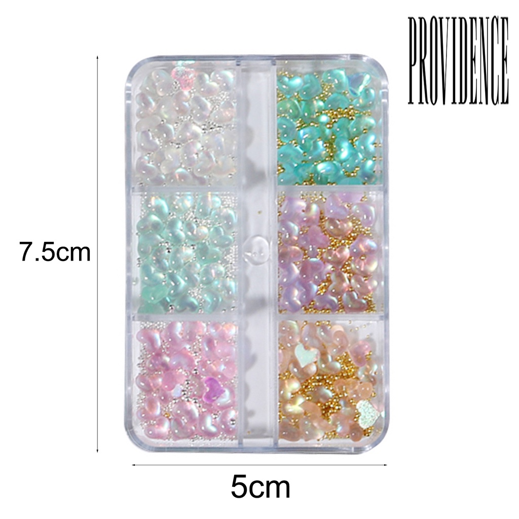 Providence Manik-Manik Baja Mini Bentuk Hati / Bunga 3D Untuk Dekorasi Nail Art / Manicure DIY