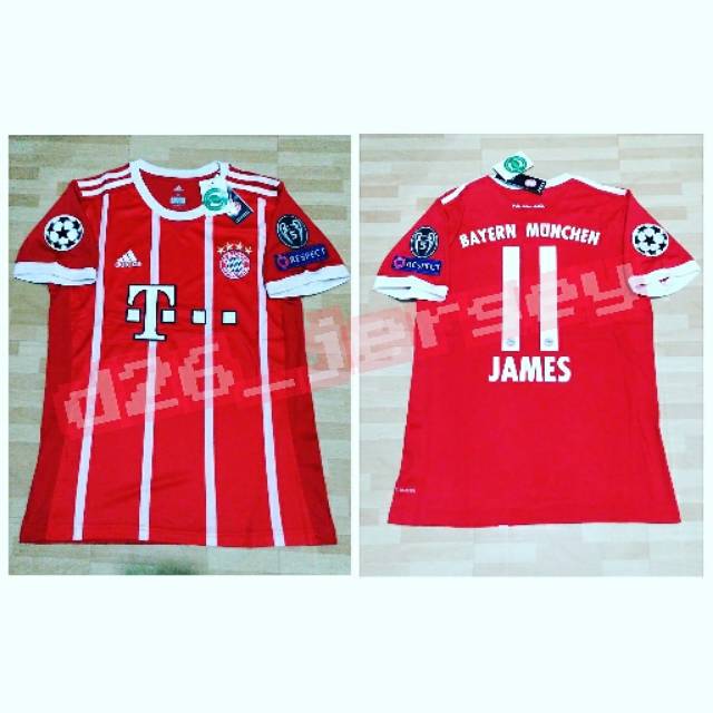 Jersey BayerNn_ MuncheNn_ home 2017 / 2018 OFFICIAL + Cetak nama + Full Patch UCL