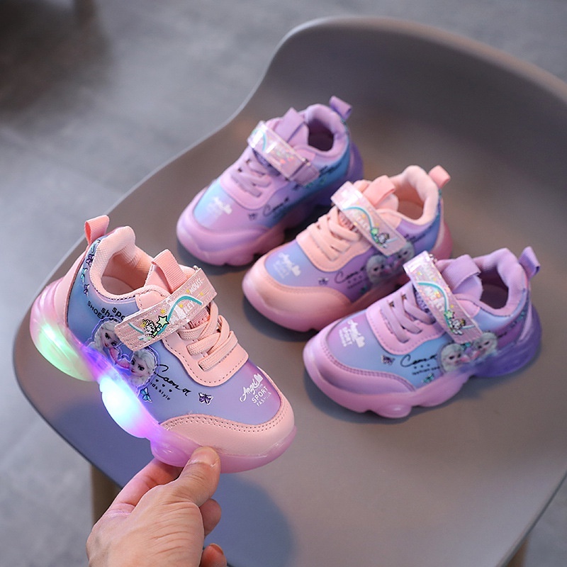 New Arrival!!! Sepatu Sneakers LED Anak Import / RARA Kids Frz / Sepatu Anak Perempuan LED