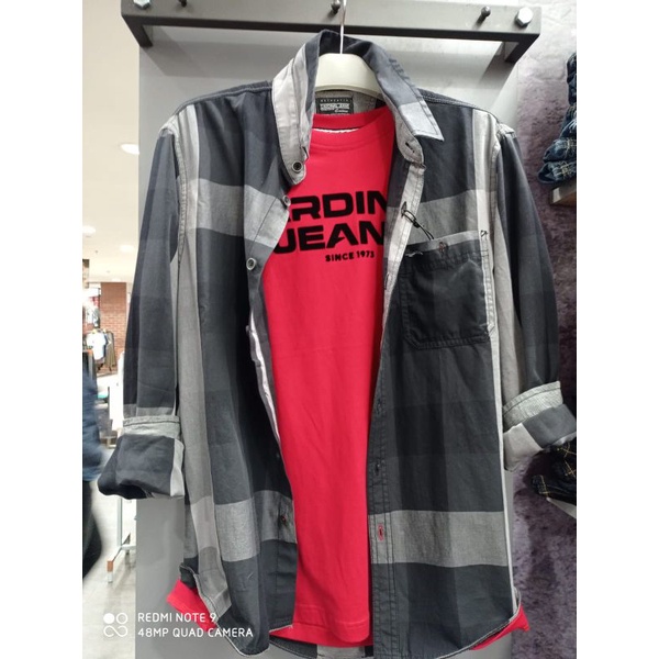 PROMO Kemeja Flanel CARDINAL Casual Jeans ORIGINAL TERBARU