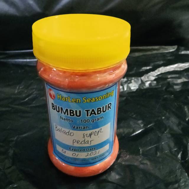 

Bumbu tabur rasa balado pedas berat 100 gr, kemasan botol