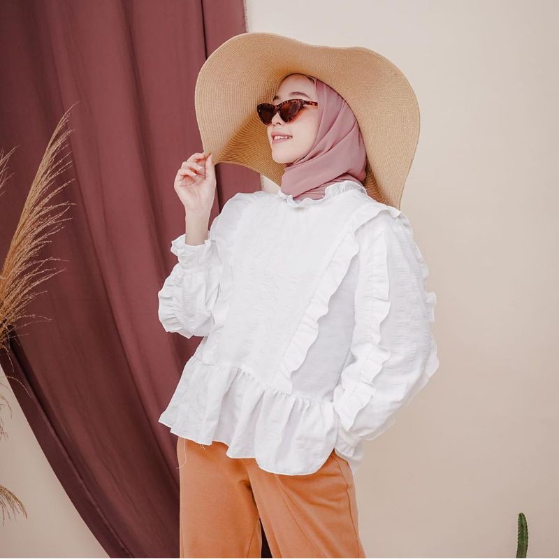 FRILLS BLOUSE / TOP / ATASAN WANITA / ATASAN KERJA