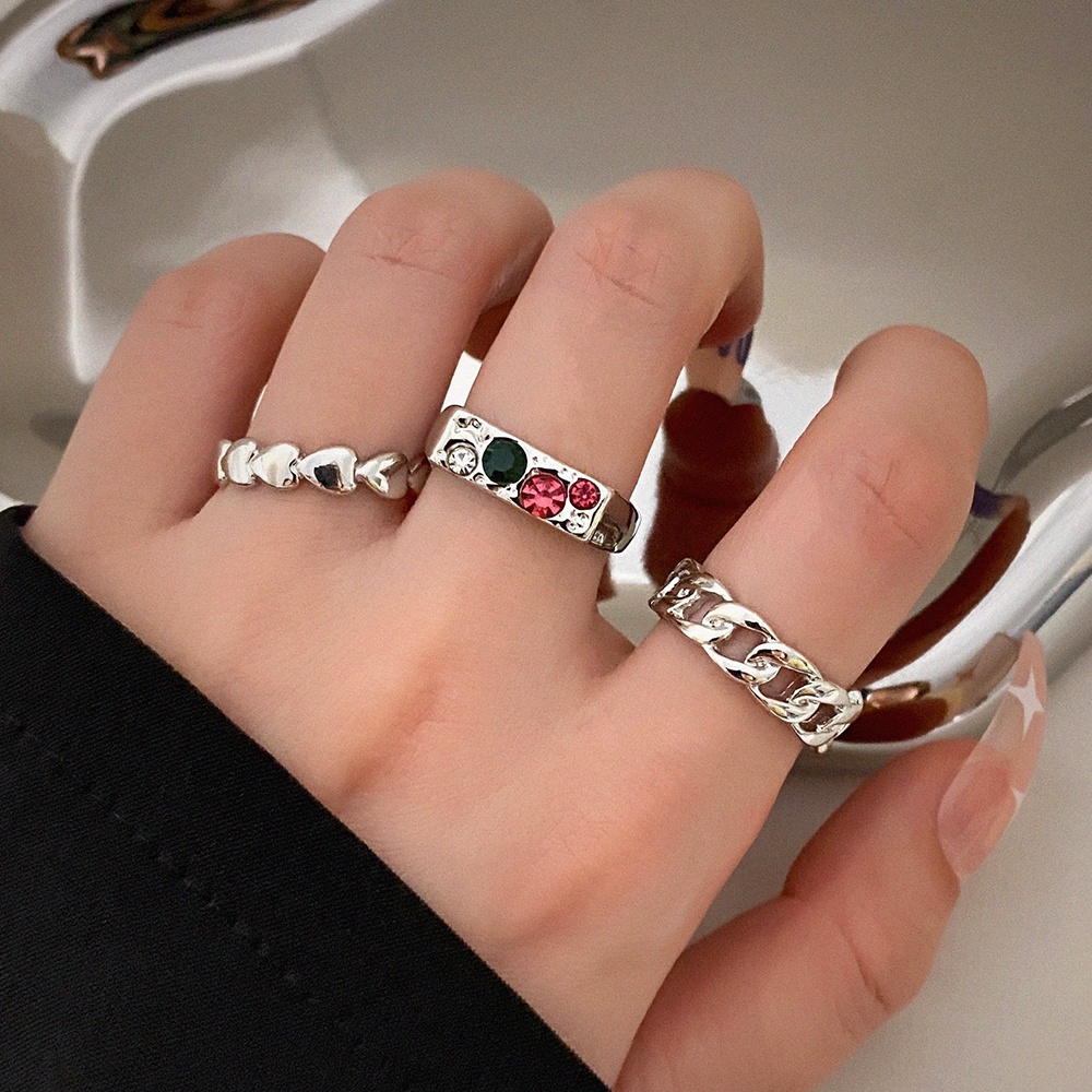 3pcs / set Cincin Gaya Korea Untuk Wanita