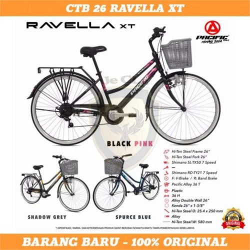 Promo sepeda mini ctb city bike 26 inch Pacific Ravella XT gigi 7 speed 7sp sepeda Remaja Dewasa ker