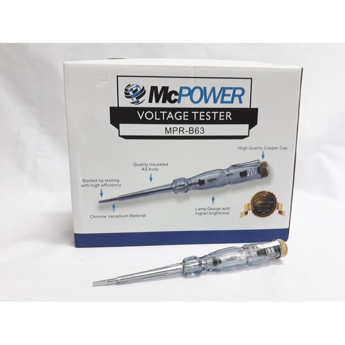 Tespen McPower MPR B63 / Testpen Voltage Tester 100V-500V Obeng Tespen