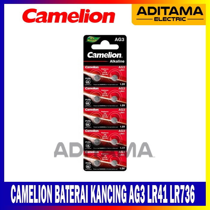 BATERAI JAM TANGAN AG3 LR41/CAMELION BATERAI KANCING AG3 LR736 392