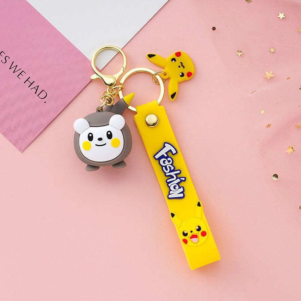 Needway   Kartun Gantungan Kunci Anak Perempuan Hadiah Mainan Tentakel Pikachu Action Figure Ransel Liontin Kunci Gesper Key Lanyard