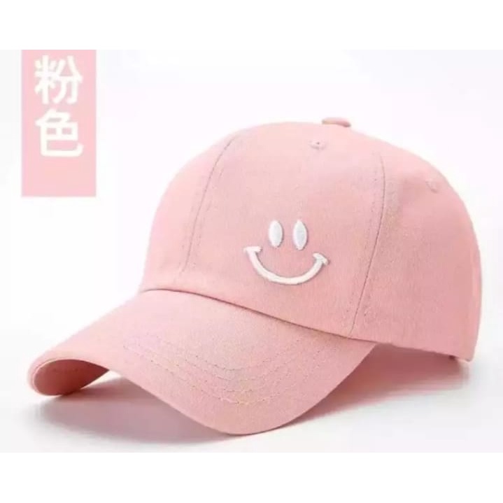 [COD]Topi Baseball Pria Wanita Dewasa Bordir Smile Premium Termurah