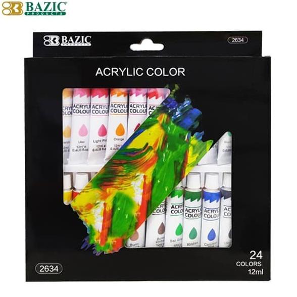 

Bazic Acrylic Paint Set 24 Colours 12ml - Cat Akrilik