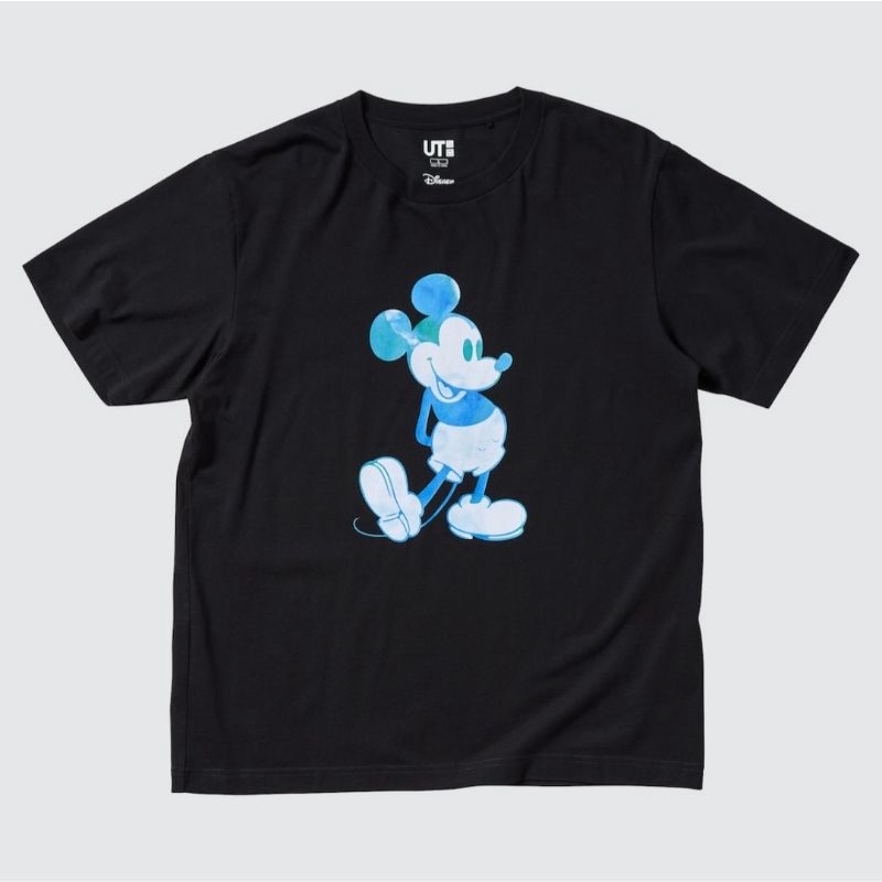 UNIQLO - UT Mickey Stands Lengan Pendek, Black