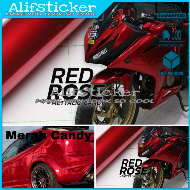 Stiker Skotlet Motor Merah Metalik Candy Scotlet Warna Metalic
