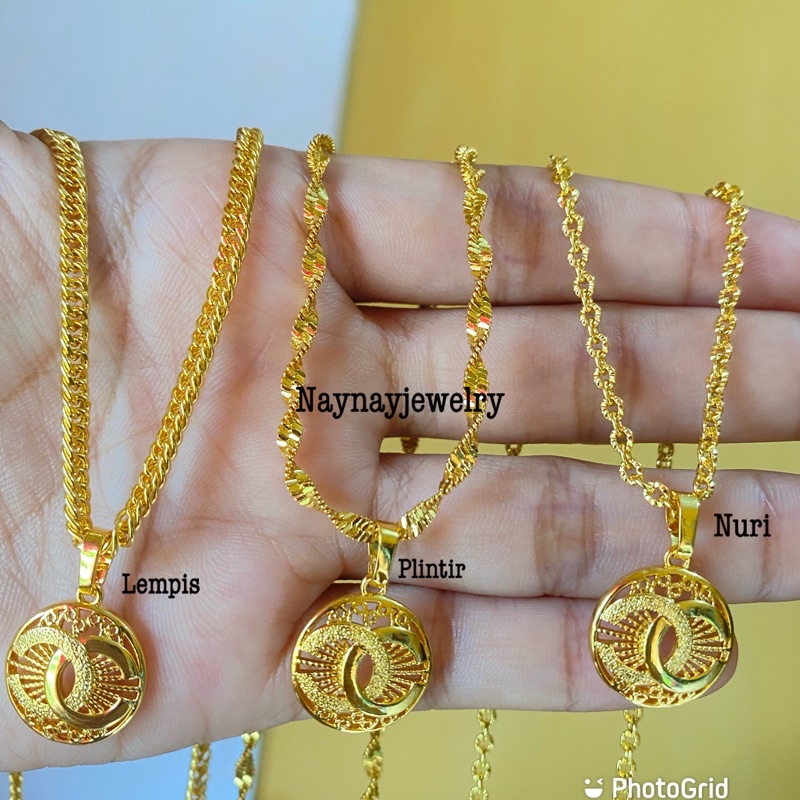 Kalung koin warna mirip emas 24k / Lapis emas