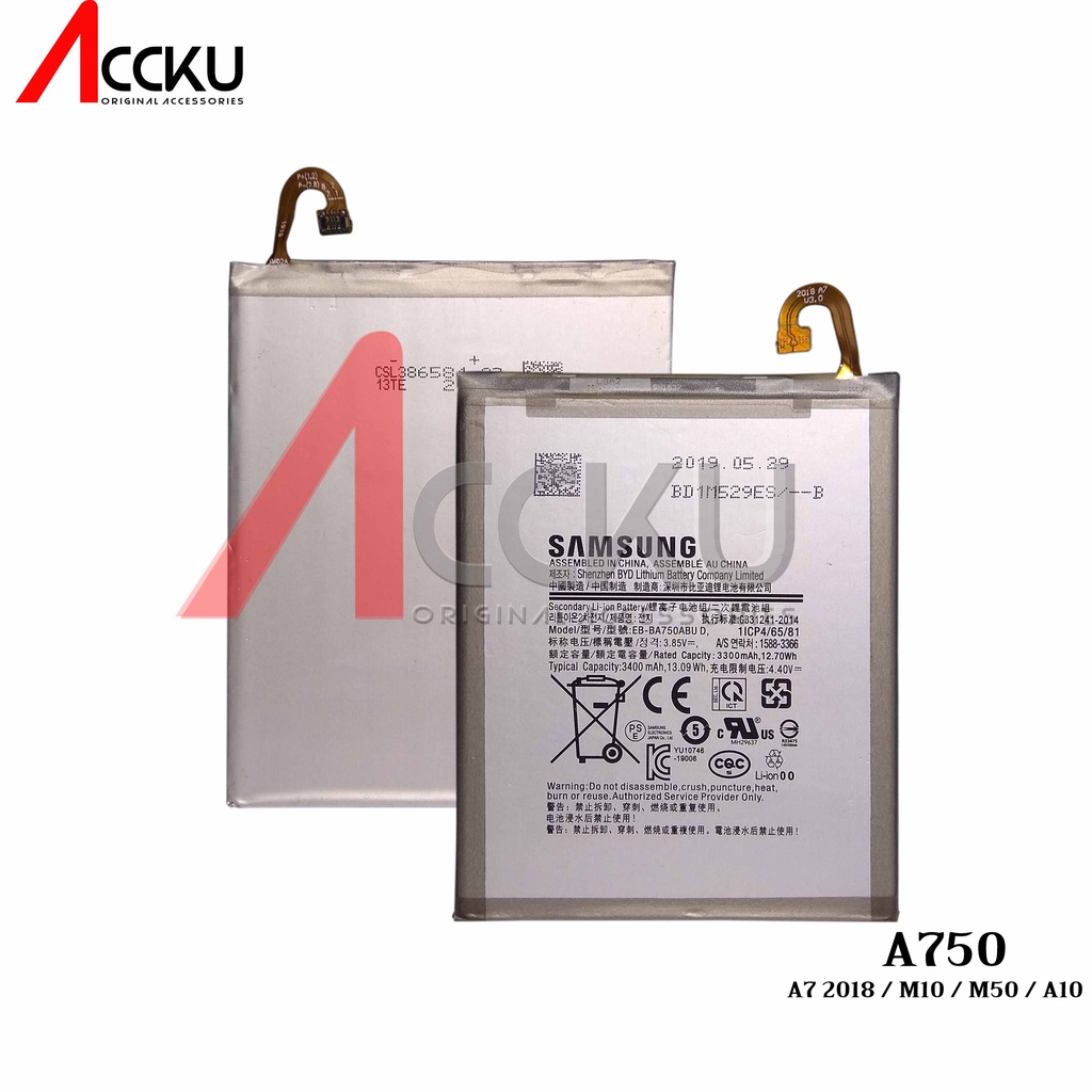 BATERAI SAMSUNG GALAXY A7 2018 A750 BATTERY SAMSUNG EB-BA750ABU M10 A10 A7 2018 ORIGINAL