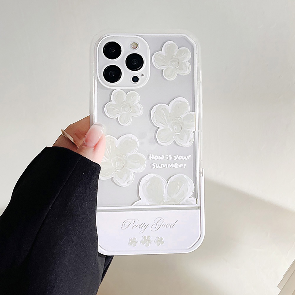 Soft Case Bracket Stand Holder Motif Kartun Bunga Untuk iPhone 11 12 13 14 Pro Max 6 6S Plus 7 8 14 Plus XR X Xs Max SE 2020 2022