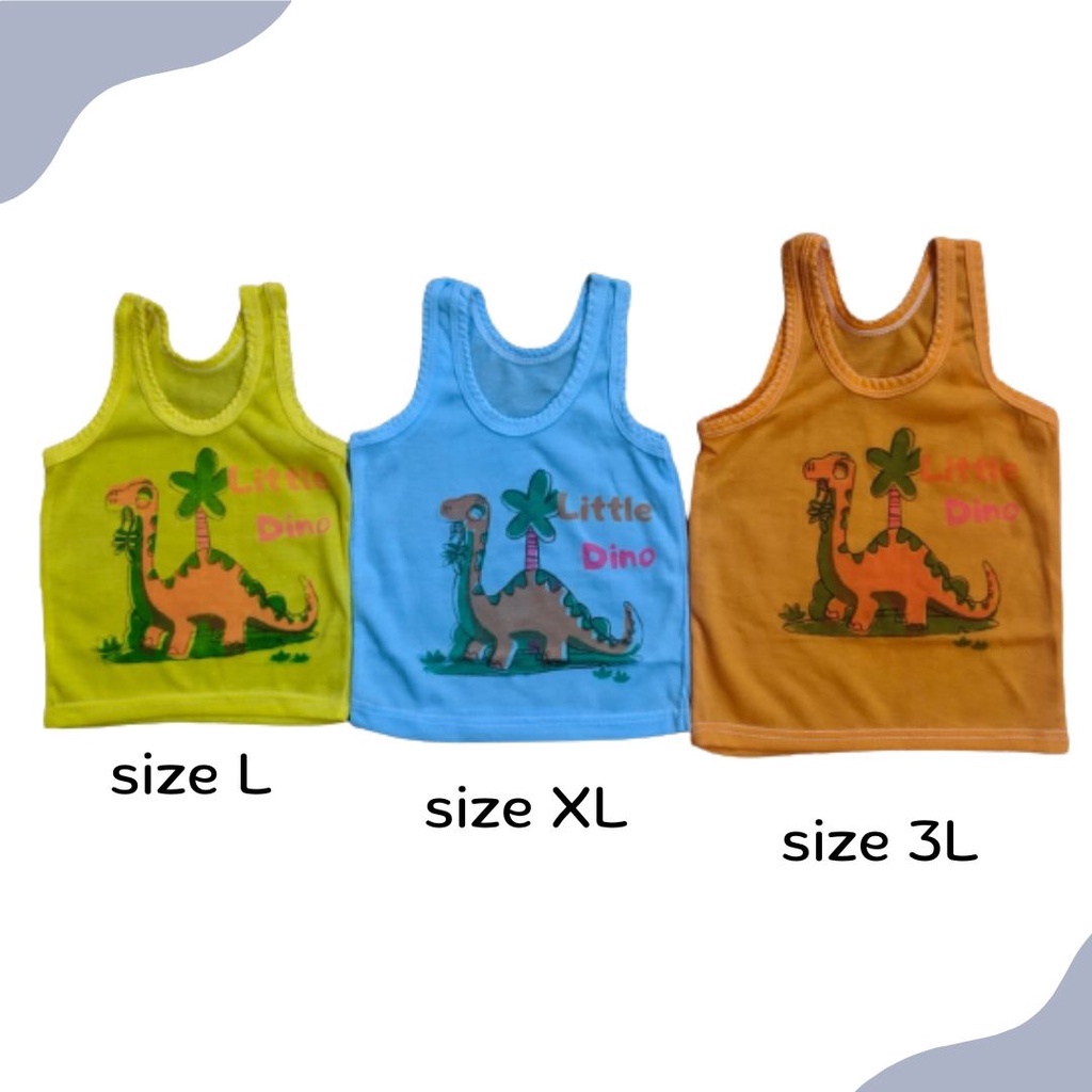 Kaos Dalam Anak Singlet Anak Bayi Newborn Warna Warni SWEET CHILD Motif Dino Cewek Cowok